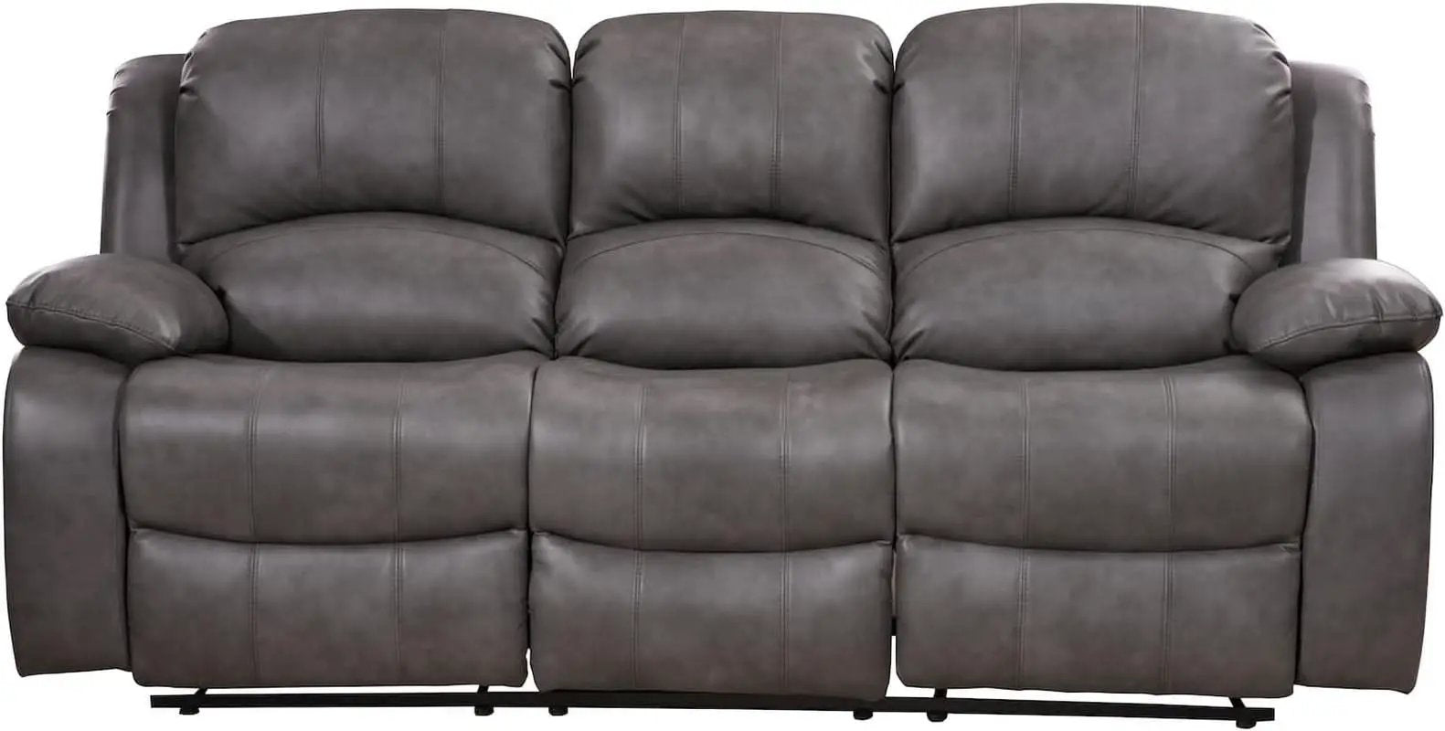 2 Piece Bonded Leather Reclining Sofa Loveseat Set Gray Living Room Furniture Set 8018 from PriceLows™