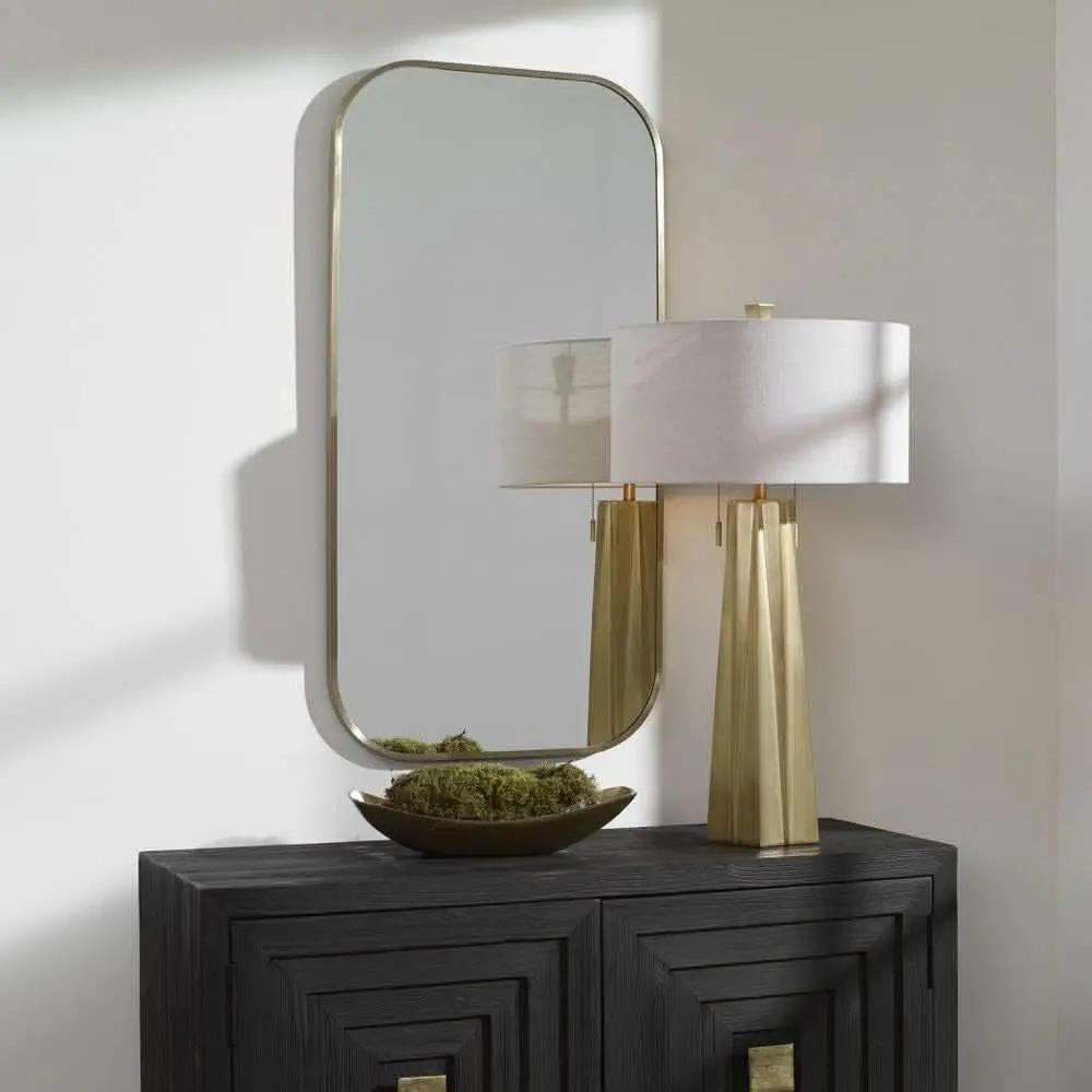 Taft 41 Inch Antique Brass Wall Mirror For Living Room from PriceLows™