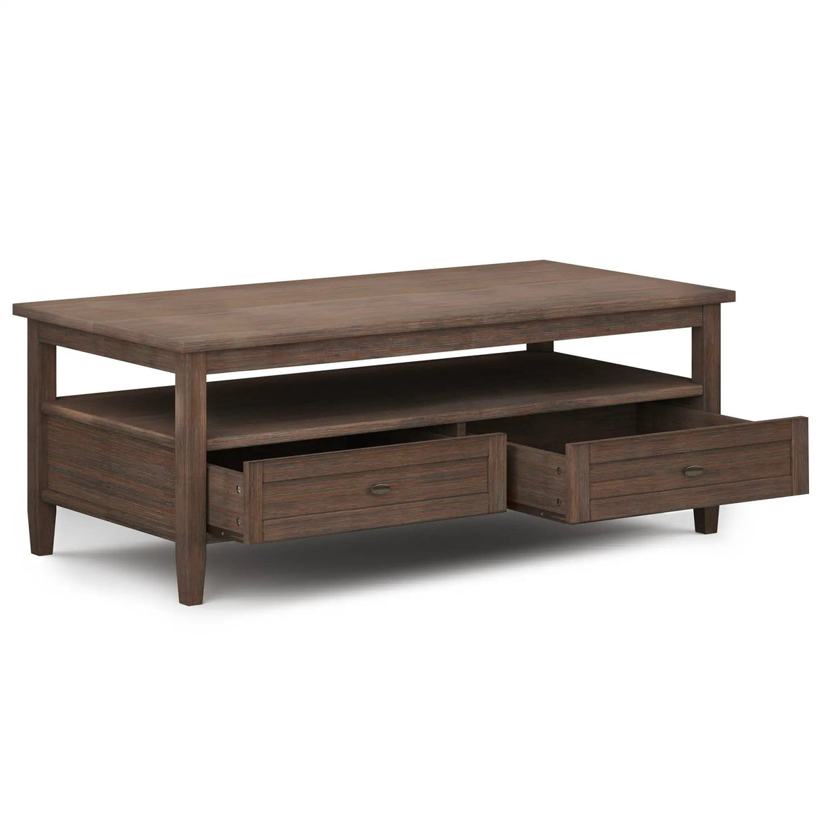 Warm Shaker Coffee Table | 2 Pieces | Solid Wood & Metal | Living Room