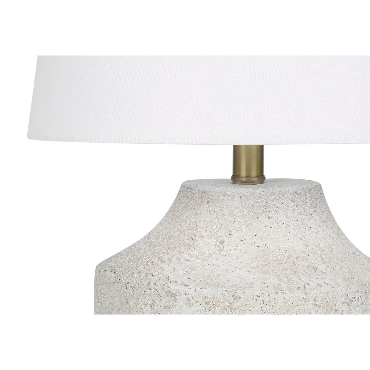 Cream Concrete Table Lamp | Urn-Shaped Base | 20 Inch Height | Gold Finial