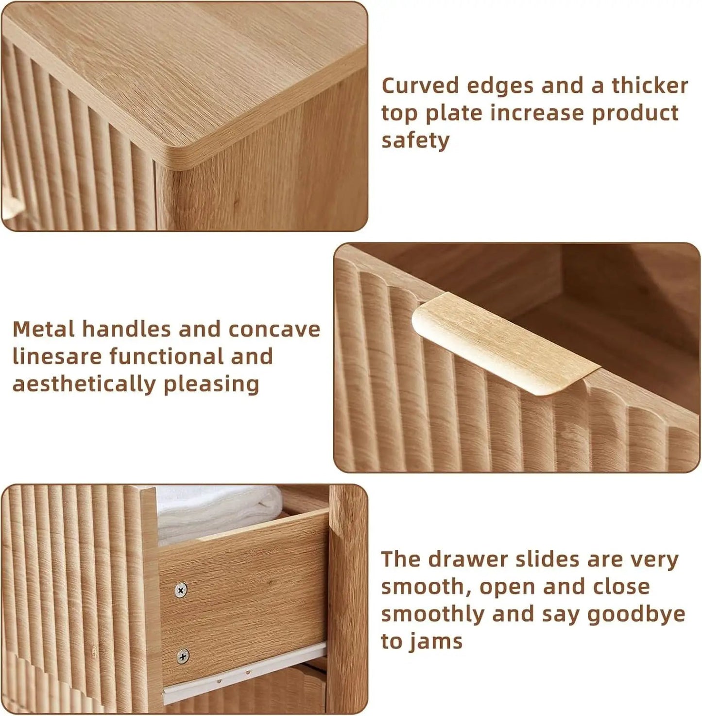 Distressed Fluted Dresser Featuring Six Drawers 42Inch from PriceLows™