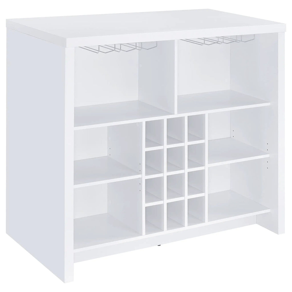 Topanga Engineered Wood Freestanding Home Bar | 47.25 x 23.5 x 43.5 in | Engineered Wood & Metal | White