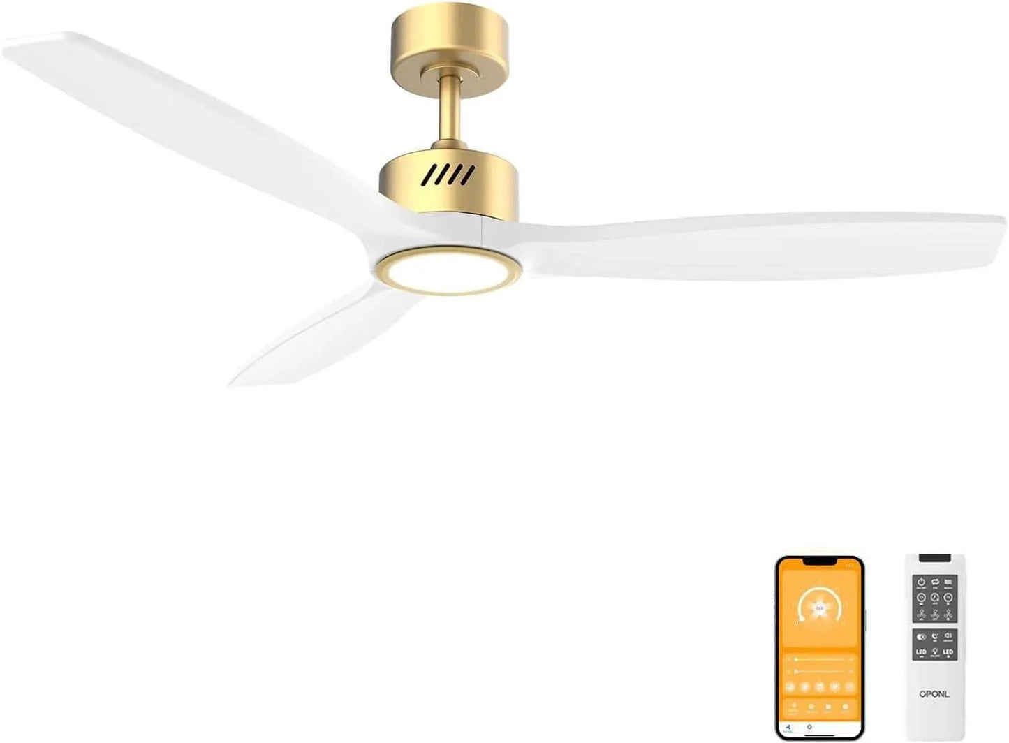 52 Inch Wooden Ceiling Fan With Integrated Light And Remote Control from PriceLows™