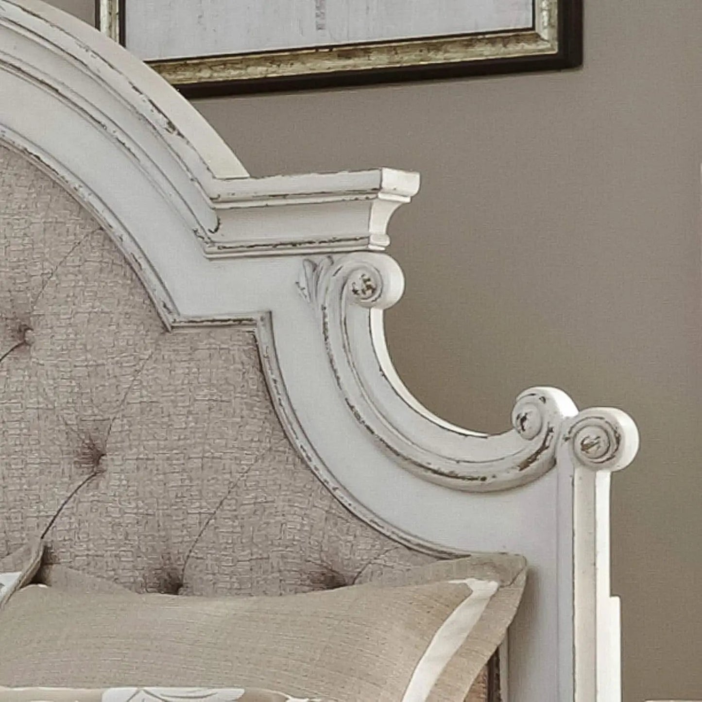 Magnolia Manor Queen Upholstered Headboard With Arched Crown from PriceLows™