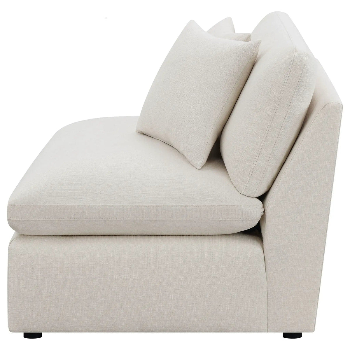 Hobson Upholstered Armless Chair | 38 x 40 x 34 in | Fabric | Ivory
