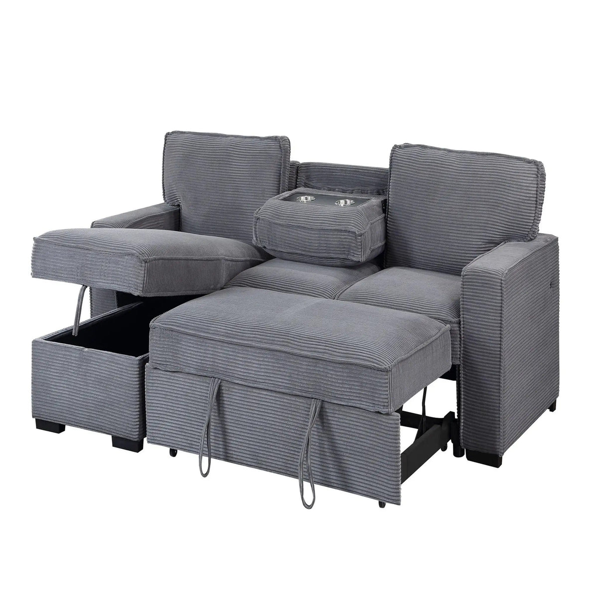 Territory Pull Out Sofa Bed Sleeper Sectional | 3 Pieces | Fabric | Bedroom