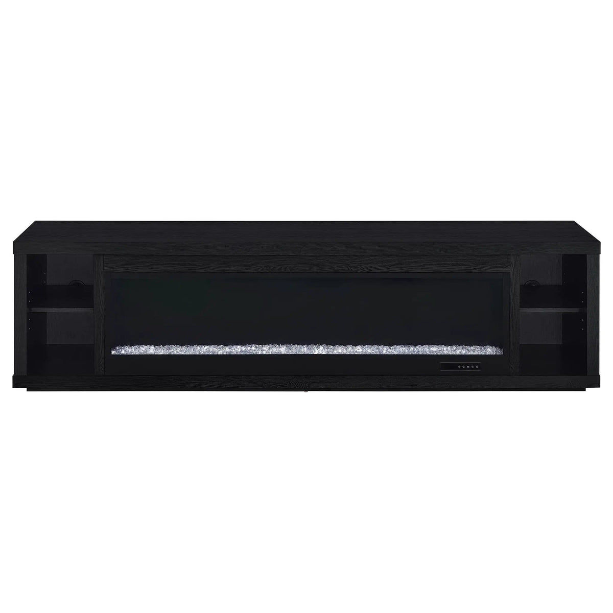 Deiter 79-inch TV Stand Fireplace Media Console | 78.75 x 15.5 x 20.75 in | Engineered Wood & Veneer | Black