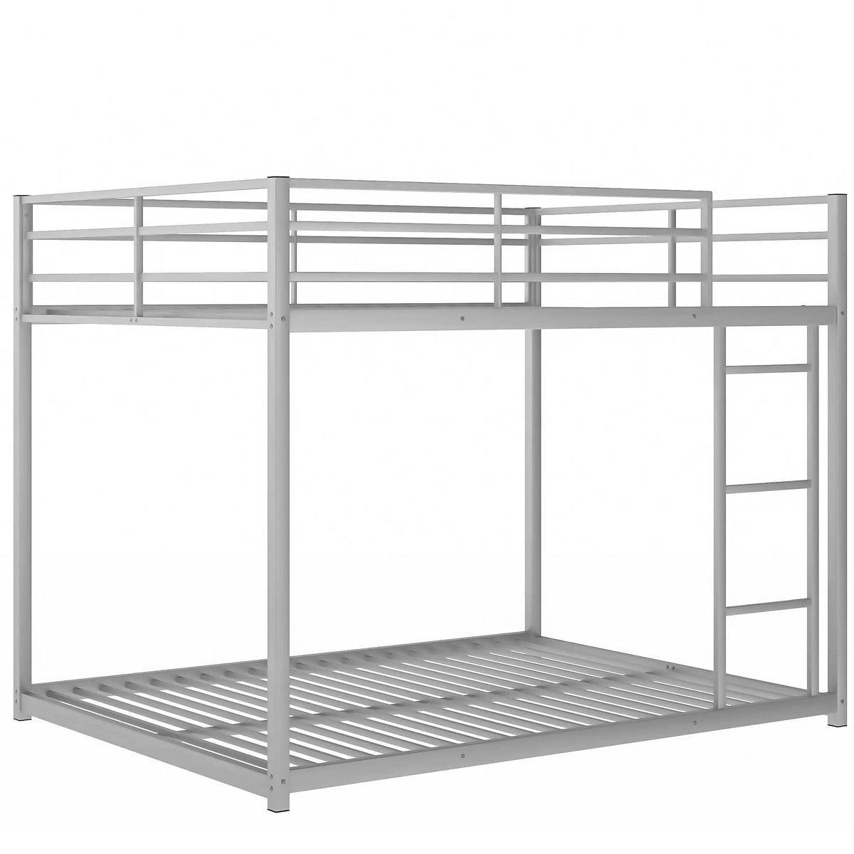 Metal Bunk Bed | Full Over Full Frame | Low Bunk With Ladder | Heavy Gauge Tubular Steel
