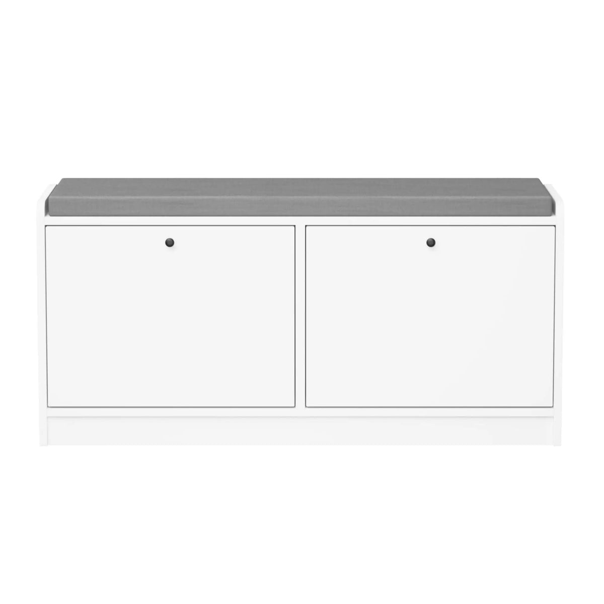 Shoe Storage Bench | Cushioned Seat | Adjustable Shelves | White