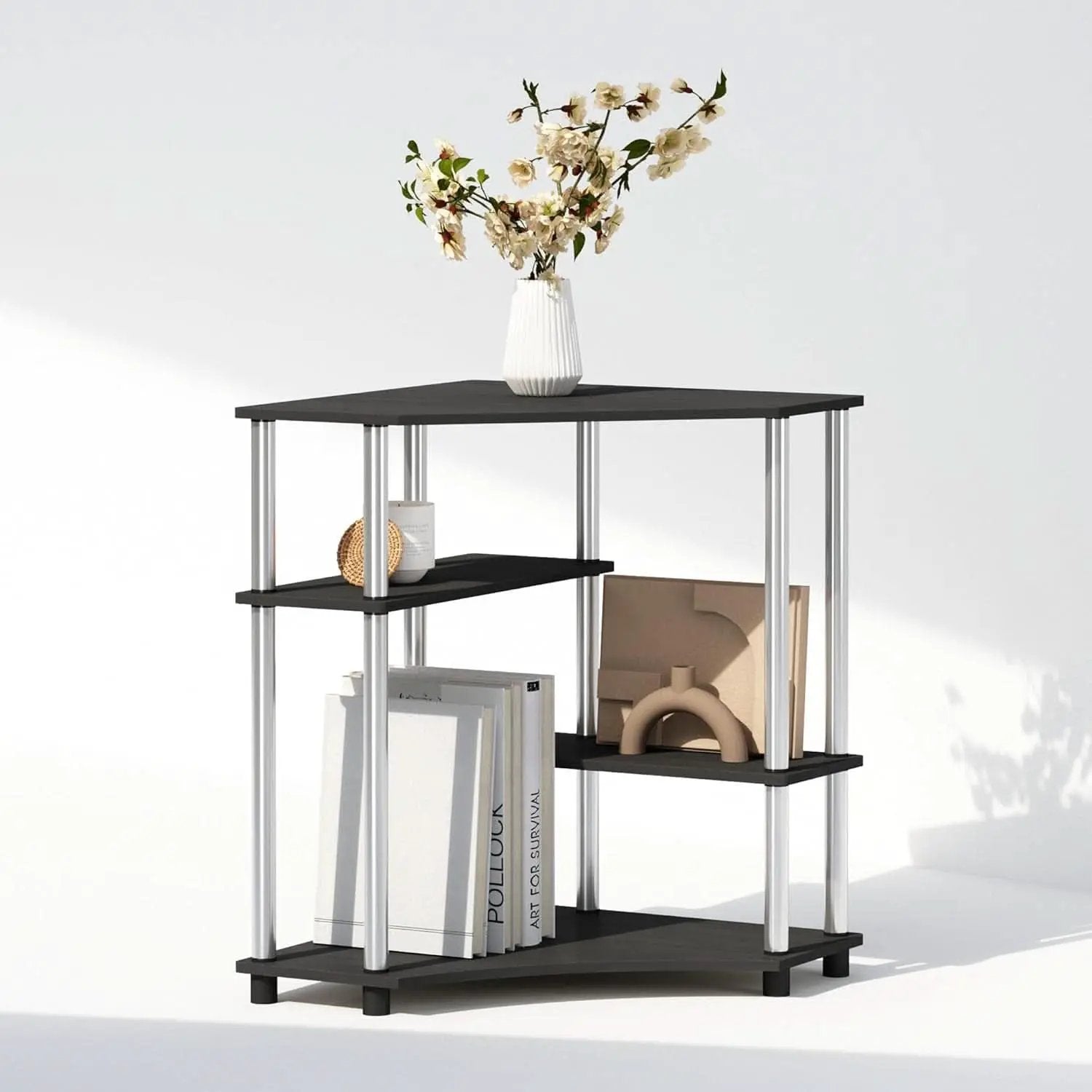 Turn N Tube Corner Shelf Americano Display Rack Bookshelf from PriceLows™