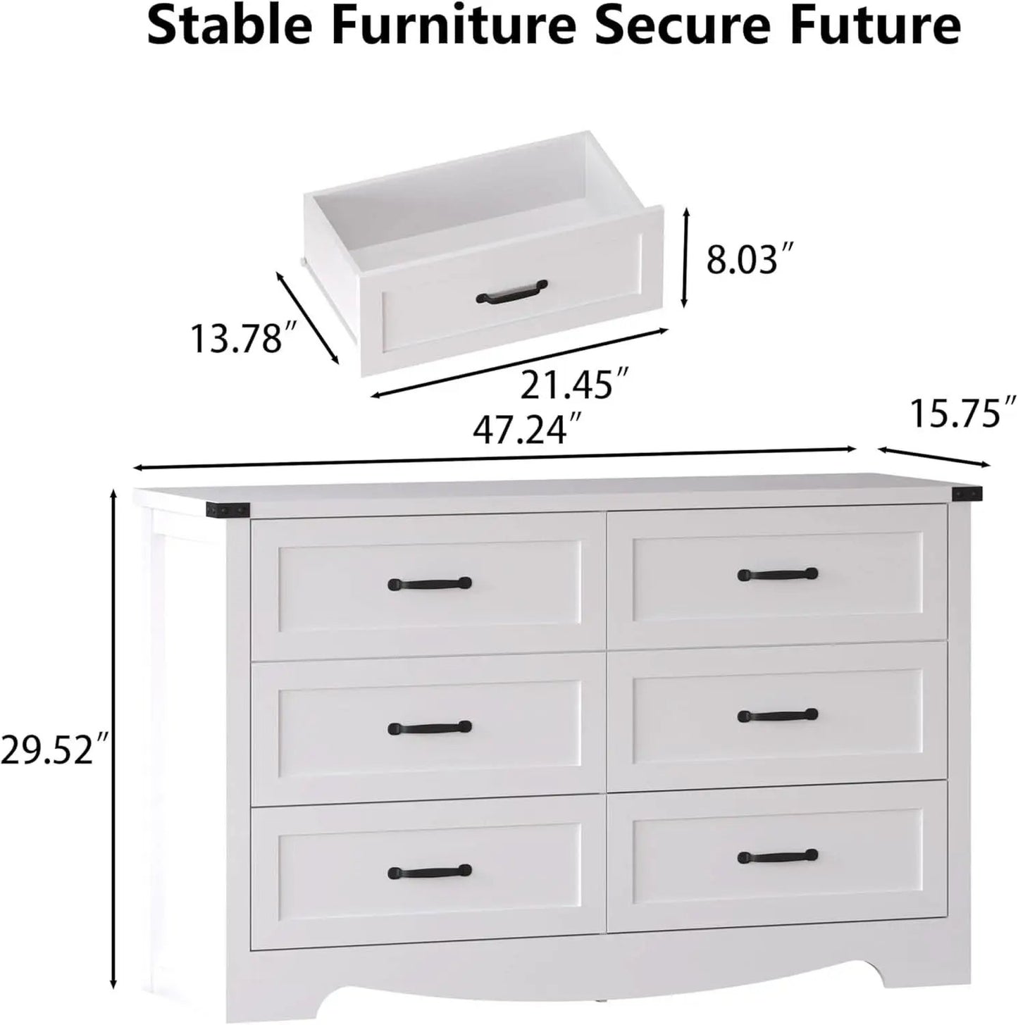 Six Drawer Dresser FortySevenInch Television Console from PriceLows™
