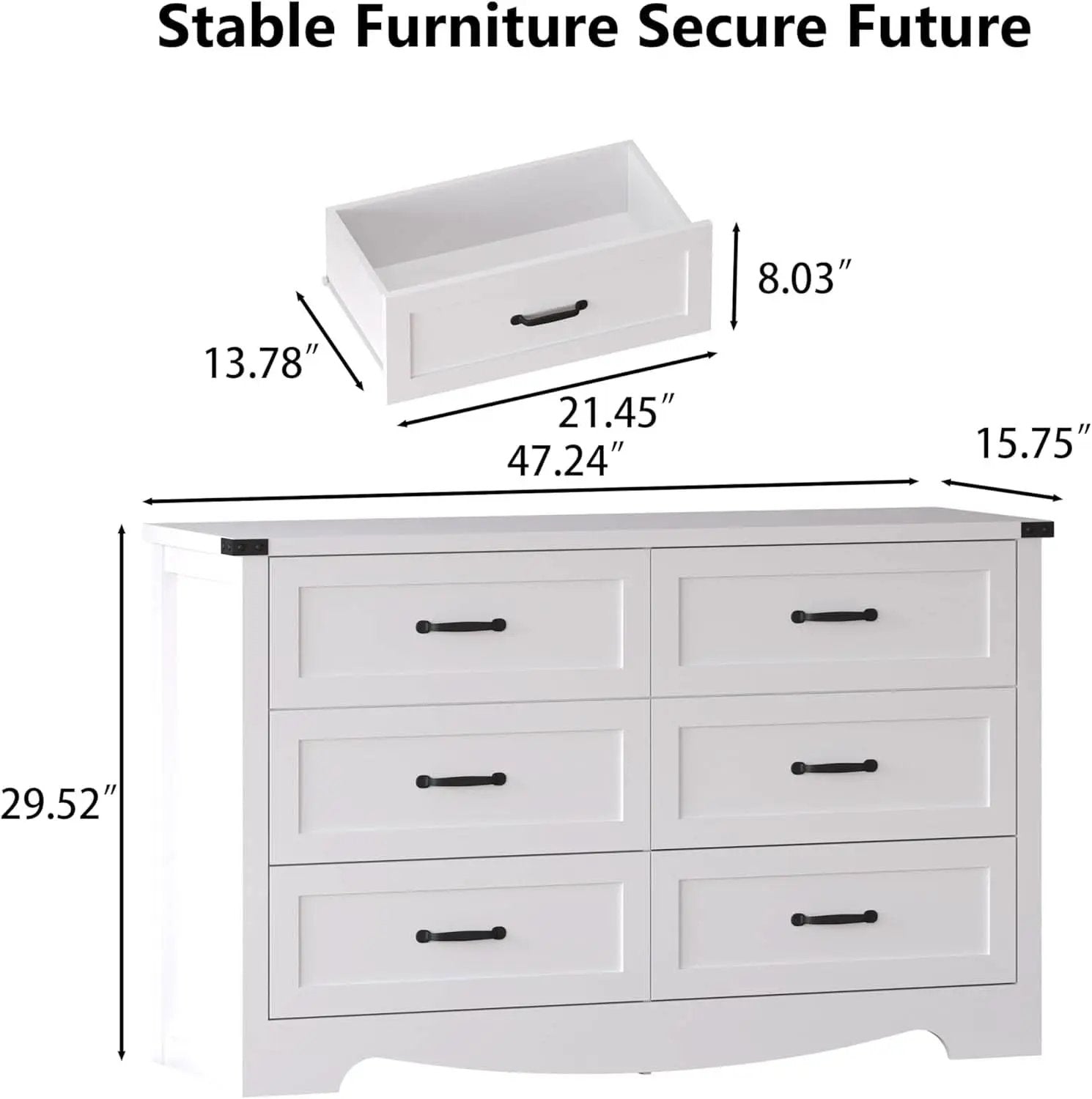 Six Drawer Dresser FortySevenInch Television Console from PriceLows™