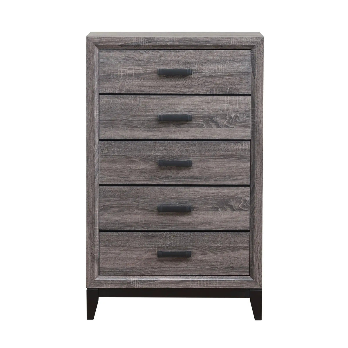Mirage 5-Piece Bedroom Set | Rubber Wood Construction | Elegant Finish | Slat Design