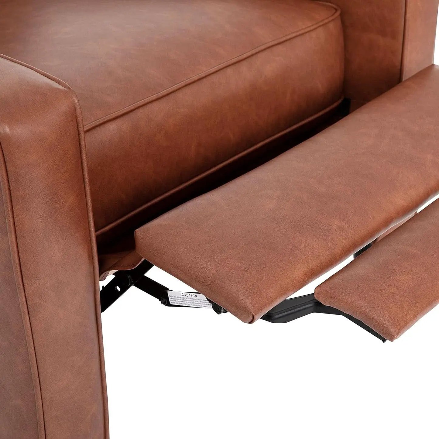 Erza Cognac Brown Leathersoft Pushback Mid Century Modern Recliner Chair from PriceLows™