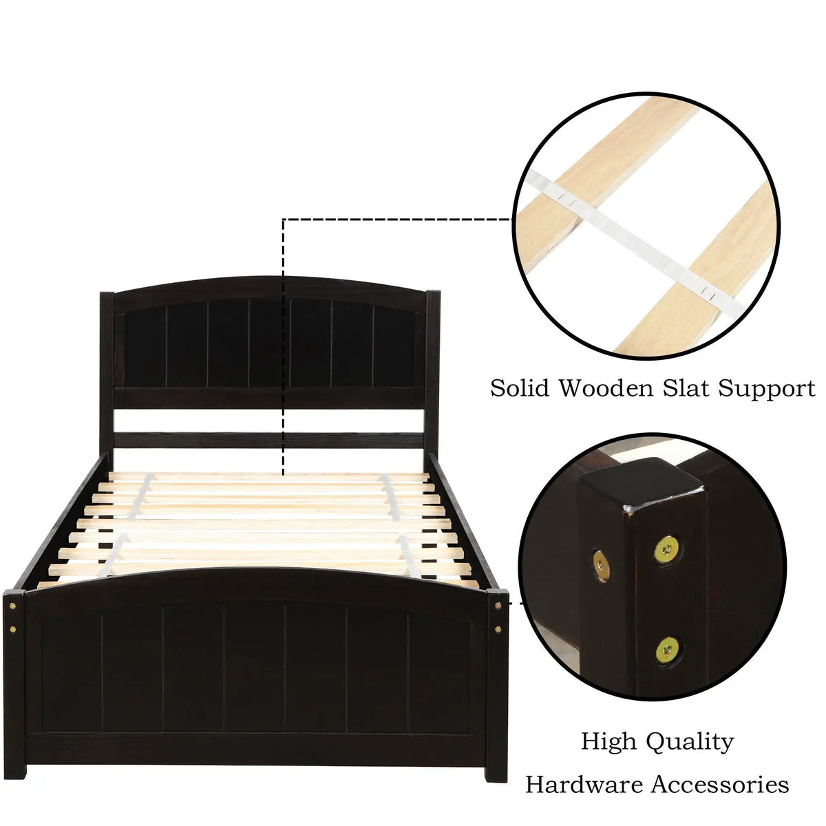 Wood Platform Bed | Headboard And Footboard | Slat Support | Minimalist Style