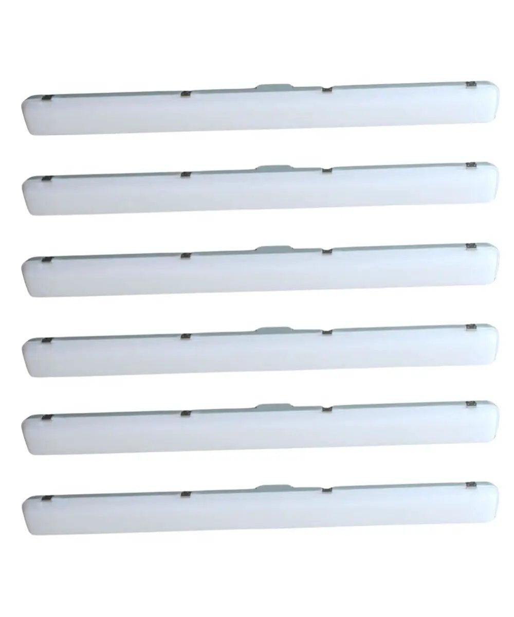 Linear Vapor Tight LED Light | 50 Inch Wide | Integrated Low Profile | 6 Pack