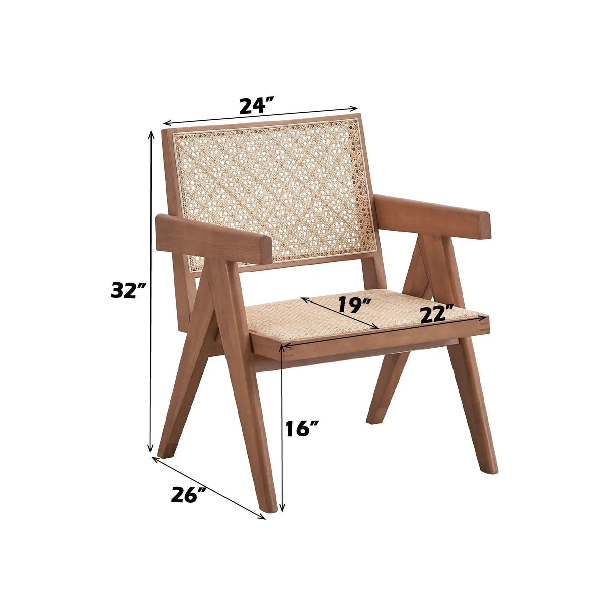 Velentina Accent Chair | Natural Rattan | Handwoven Seat And Back | Breathable Design