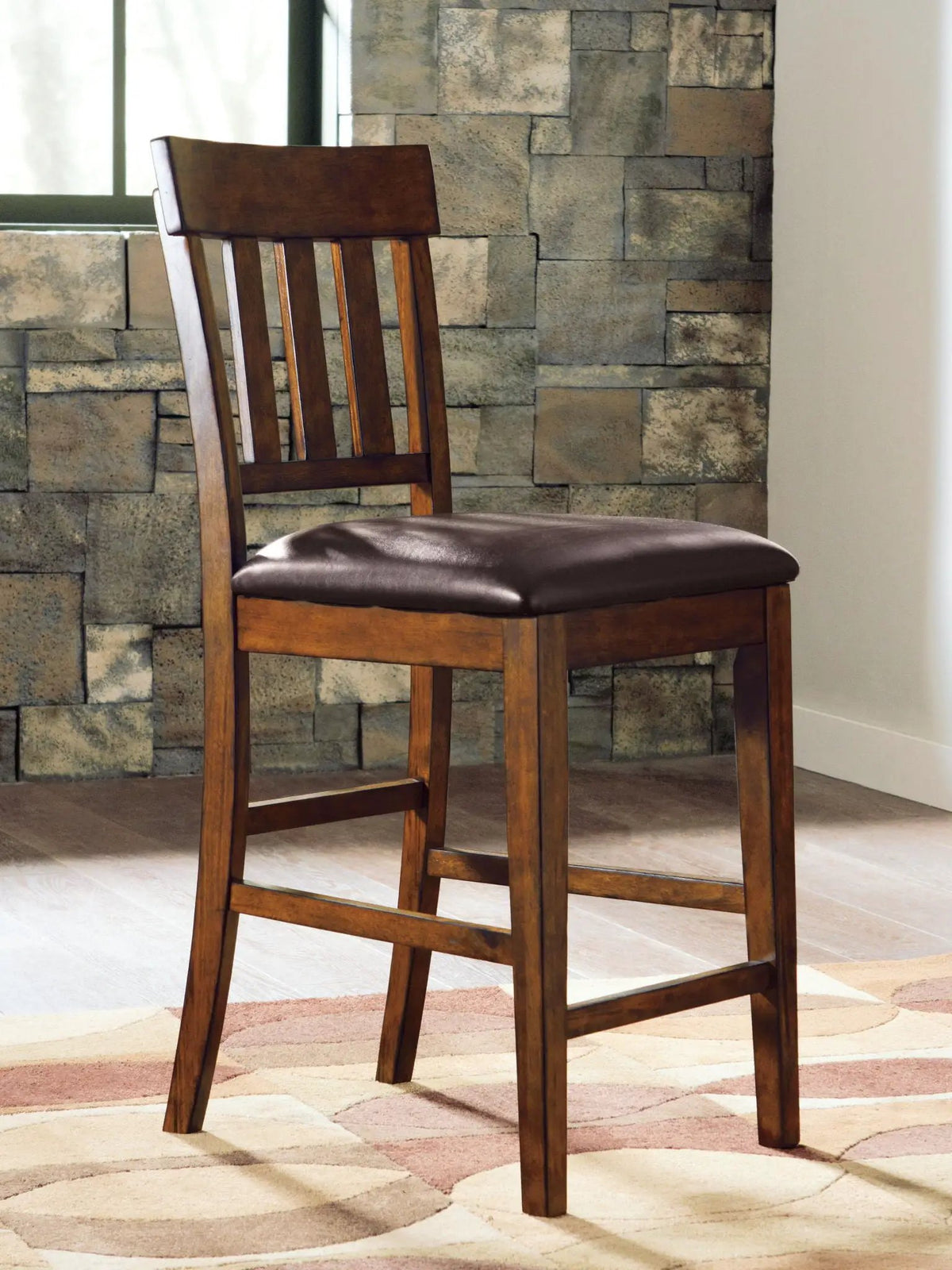 Upholstered Barstools | Faux Leather | 25 Inch Seat Height | Set Of 2