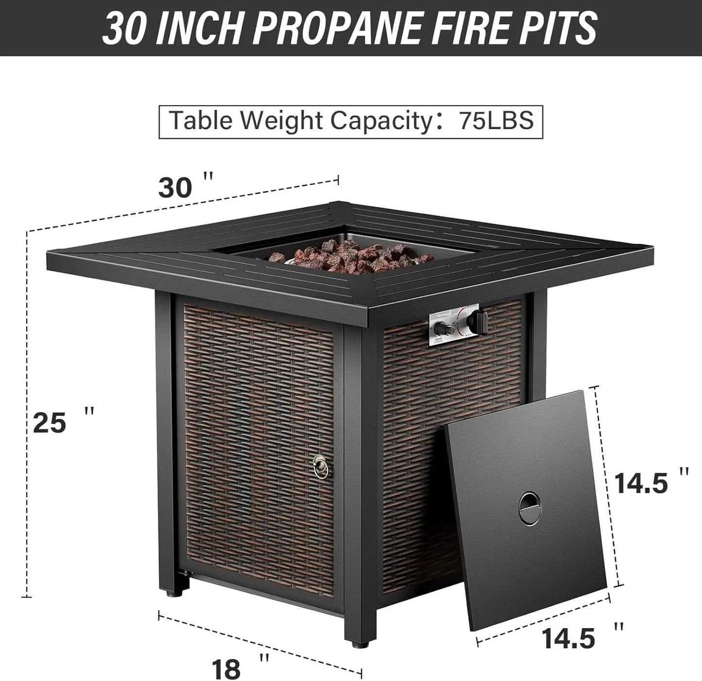 7 Piece Patio Set With Fire Pit Table And Swivel Rocker Chairs from PriceLows™