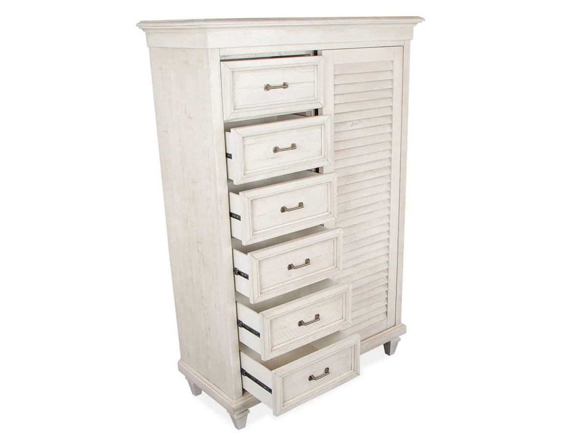 Newport Gentleman's Chest | 20 x 45 x 68 in | Mdf & Veneer | Alabaster