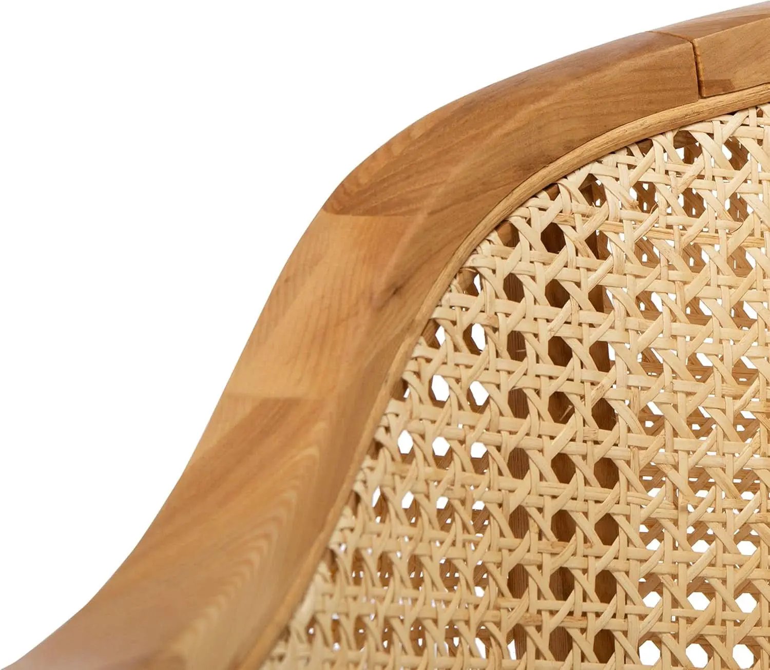 Natural Rattan Accent Chair with Brass Caps Fully Assembled from PriceLows™