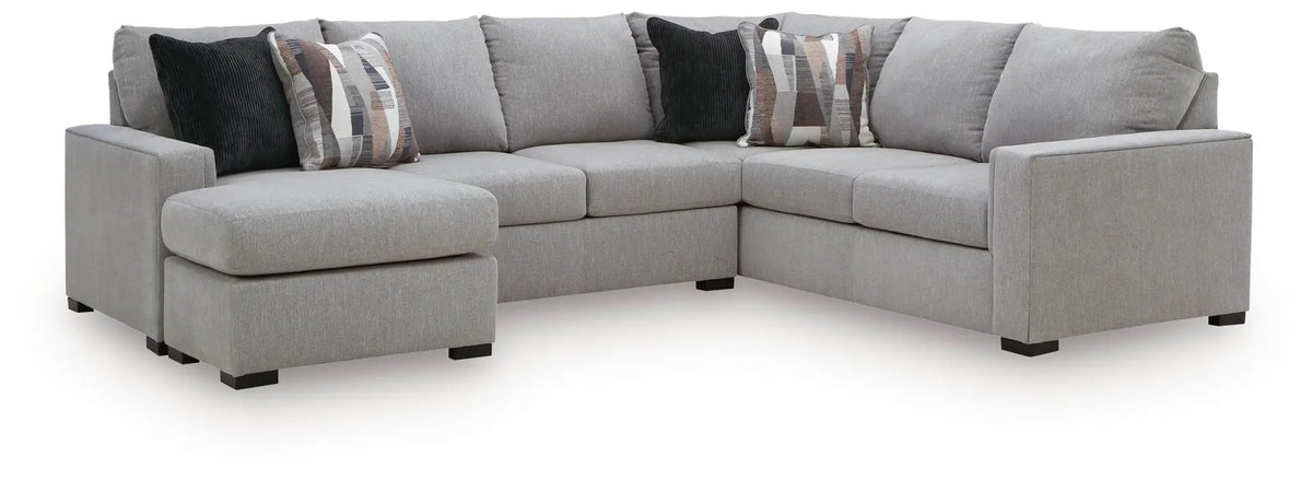 Sectional Sofa | 2 Piece Set | Satin Weave Fabric | Reversible Chaise