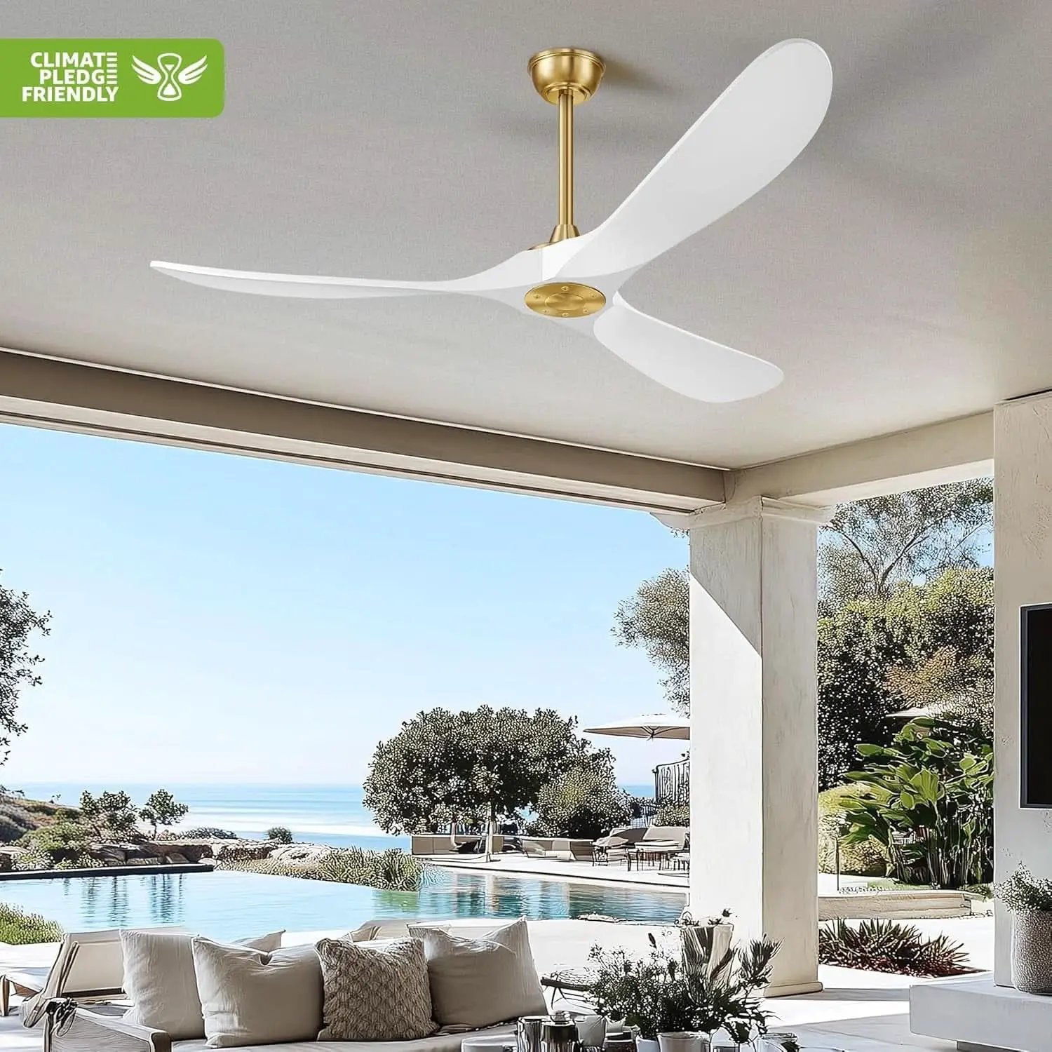 52 Inch Ceiling Fan With Remote DC Motor Indoor Outdoor Use from PriceLows™