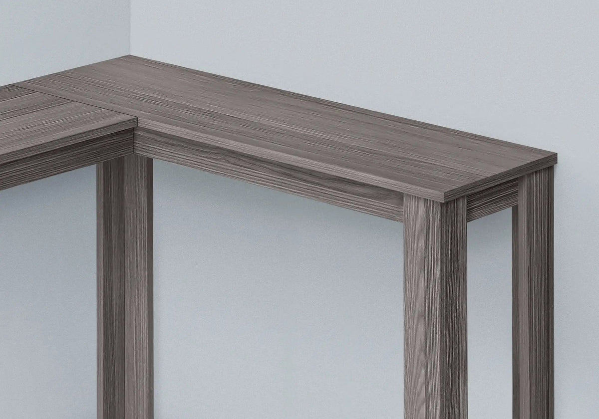 Corner Console Table | Unique Corner Design | Two-Tier Panel Construction | Hallway Use