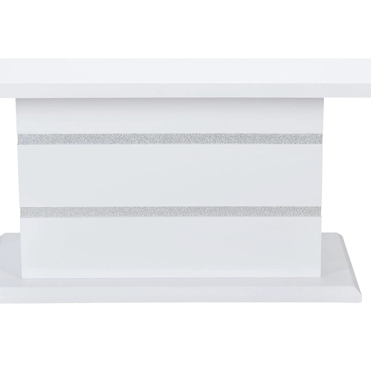 Ariya Dining Table | 79 Inch Width | High Gloss Finish | Glitter Detailing