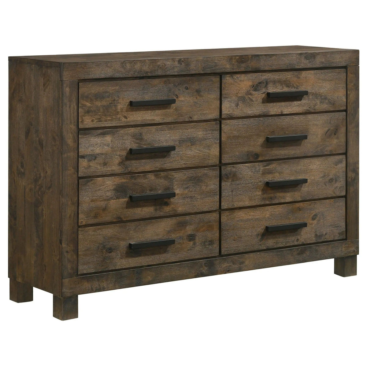 Woodmont 8-drawer Dresser Rustic Golden | 57.5 x 16.25 x 39 in | Wood | Brown