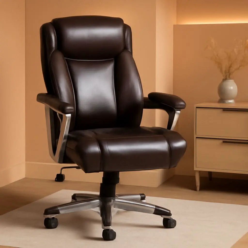 Big Tall Executive Office Chair With Lumbar Support Brown from PriceLows™