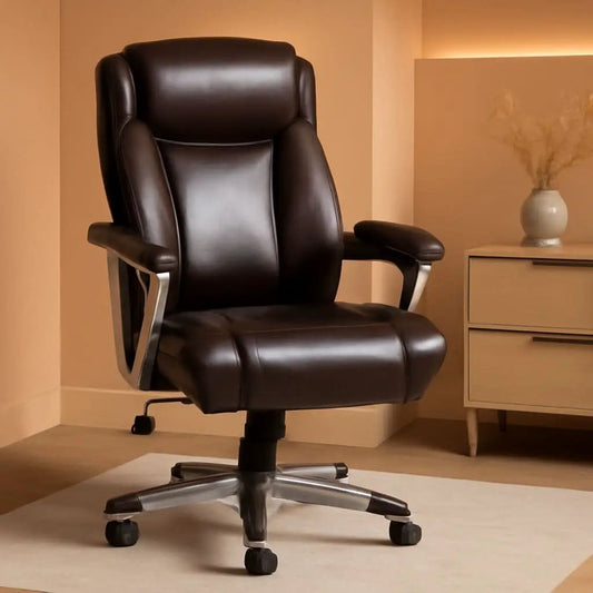Big Tall Executive Office Chair With Lumbar Support Brown from PriceLows™