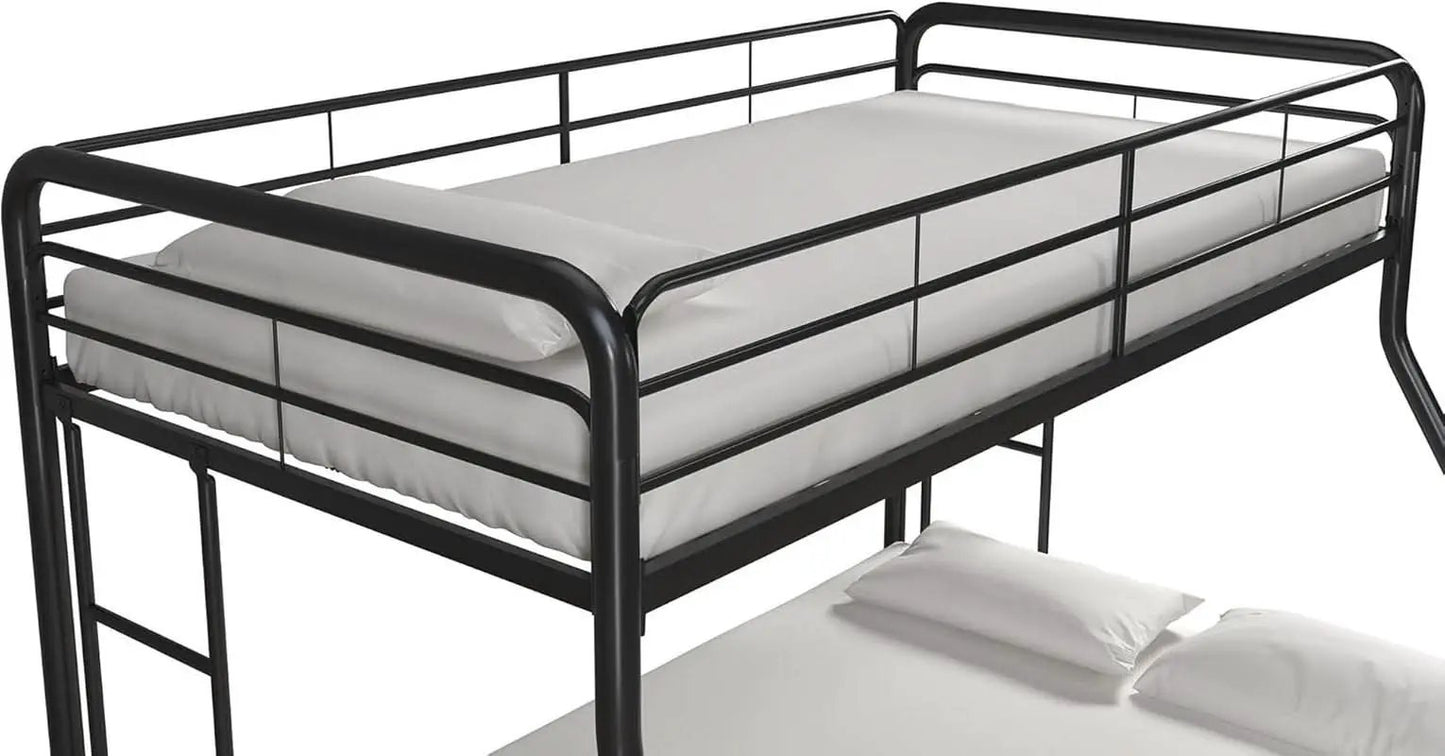 Dusty Metal Bunk Bed Frame Twin Over Full Black Finish from PriceLows™