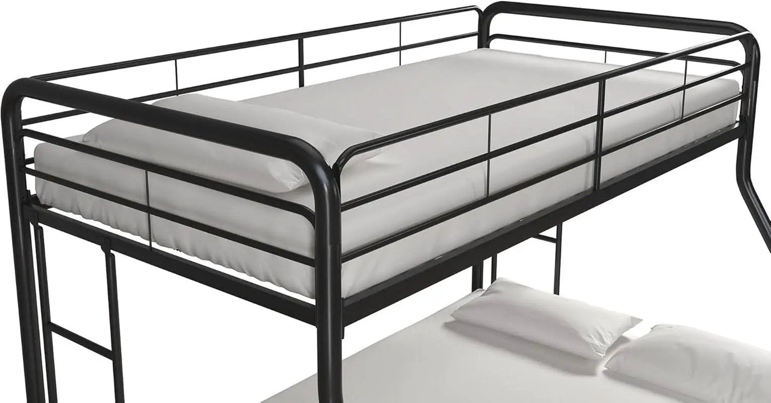 Dusty Metal Bunk Bed Frame Twin Over Full Black Finish from PriceLows™