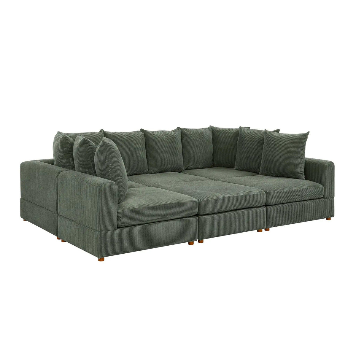 Haven 6 Piece Modular Sectional | 6-Piece Set | Engineered Wood & Fabric | Living Room