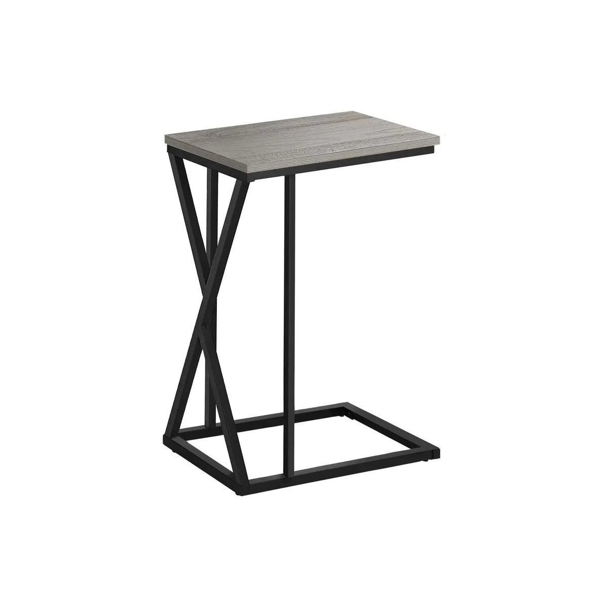C-Shaped Accent Table | Slide-Under Base | Rectangular Tabletop | Sturdy And Lightweight