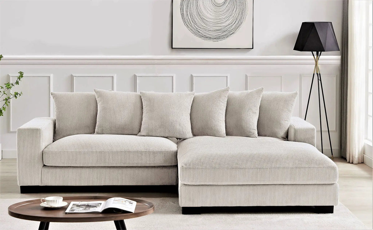 Luxe Oversized Sectional Sofa | 2 Piece L Shaped Couch | Chaise Included | Deep-Seated Design