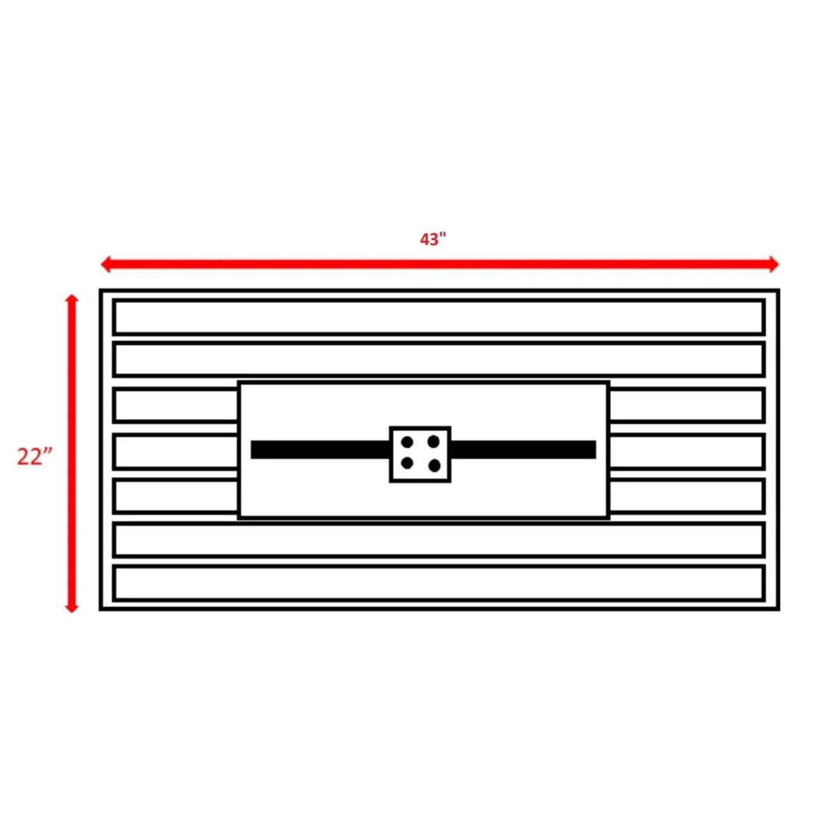 Outdoor Fire Pit Table | 43 Inch Rectangular | 50000 BTU | White