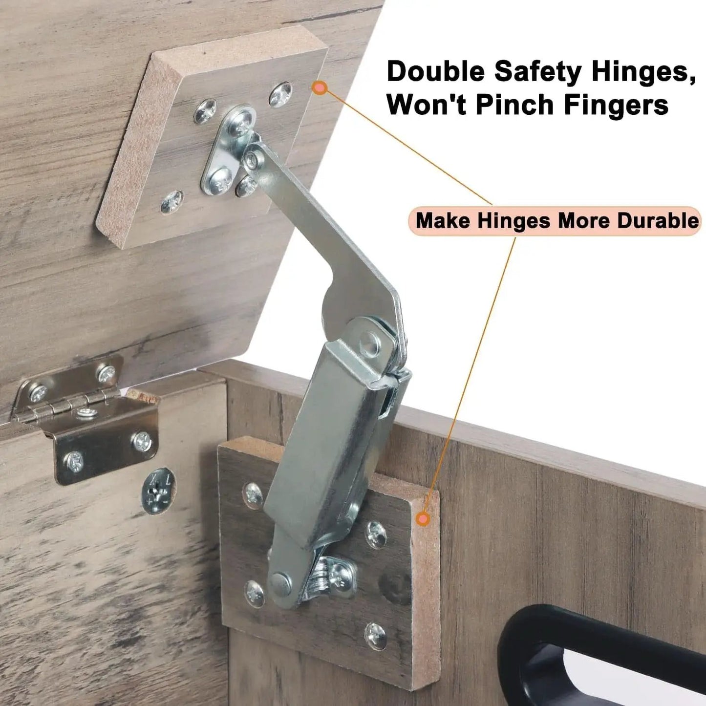 Grey Wooden Entryway Storage Bench Chest With Safety Hinges 39.4 Inch from PriceLows™