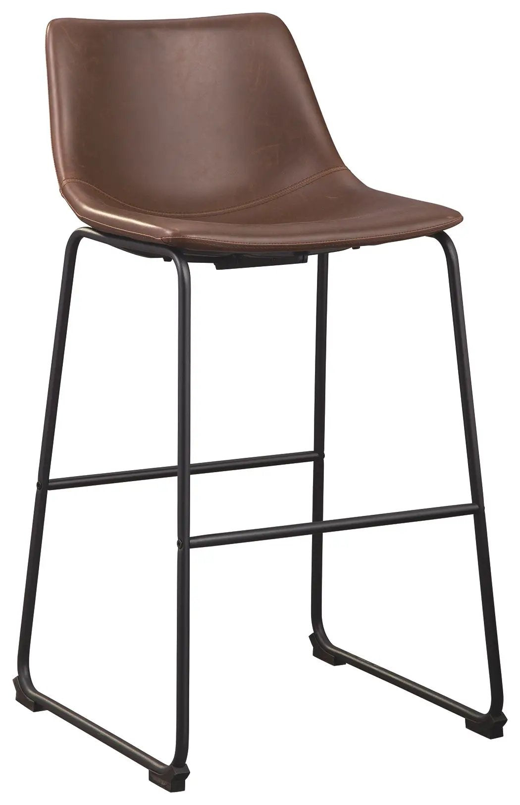 Centiar Upholstered Barstool | Set Of 2 | Contoured Bucket Seat | Tubular Metal Base