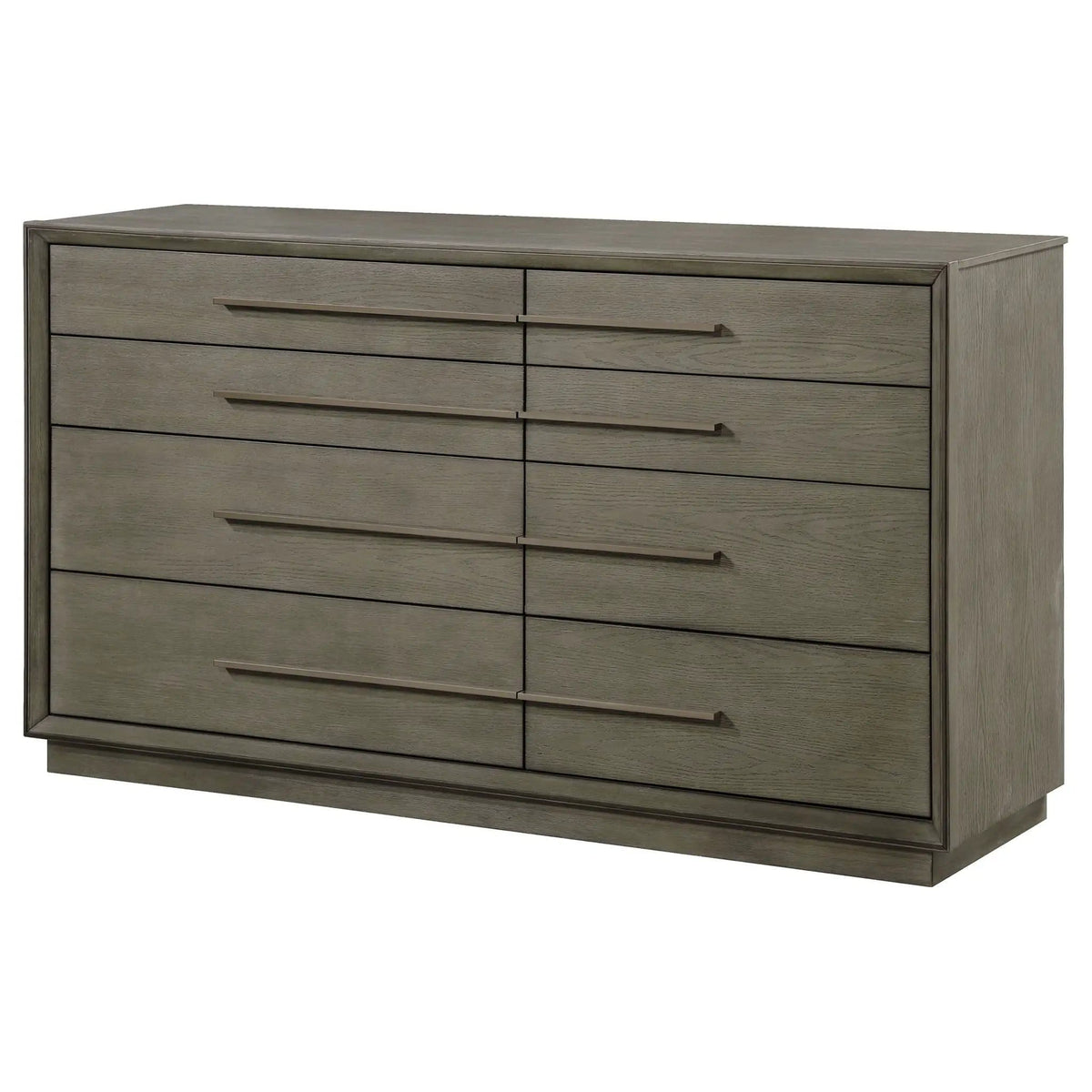 Durango 8-drawer Dresser Taupe | 70 x 20 x 38.5 in | Engineered Wood & Metal | Oak