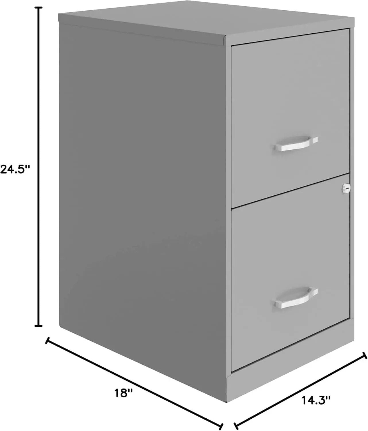 2-Drawer File Cabinet Silver 14.2 X 18 X 24.5 In from PriceLows™