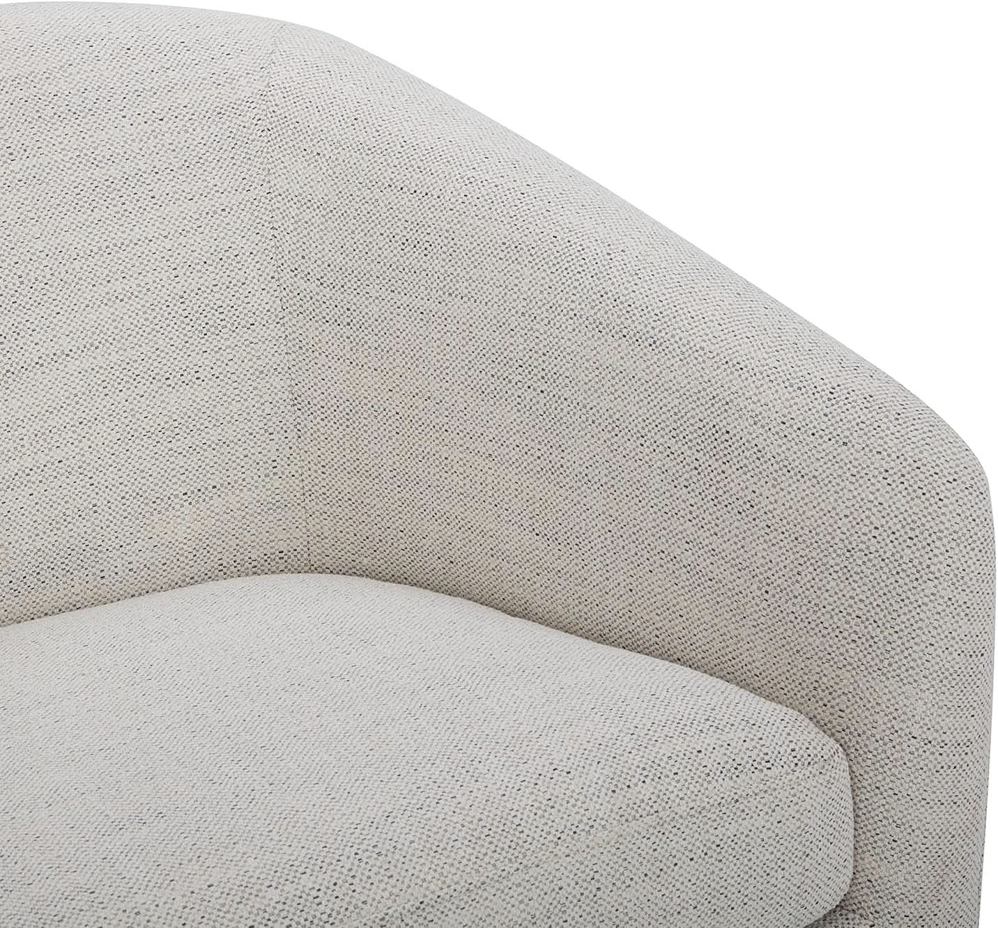 Ivory Swivel Barrel Chair With Plush Foam Back Cushion from PriceLows™