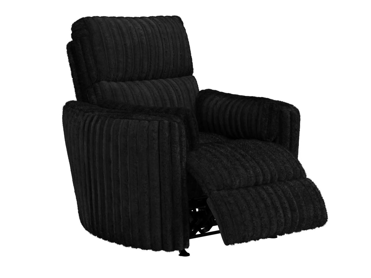 Daydream Swivel Glider Recliner | Unique Shape | Comfort Bolsters | Faux Fur