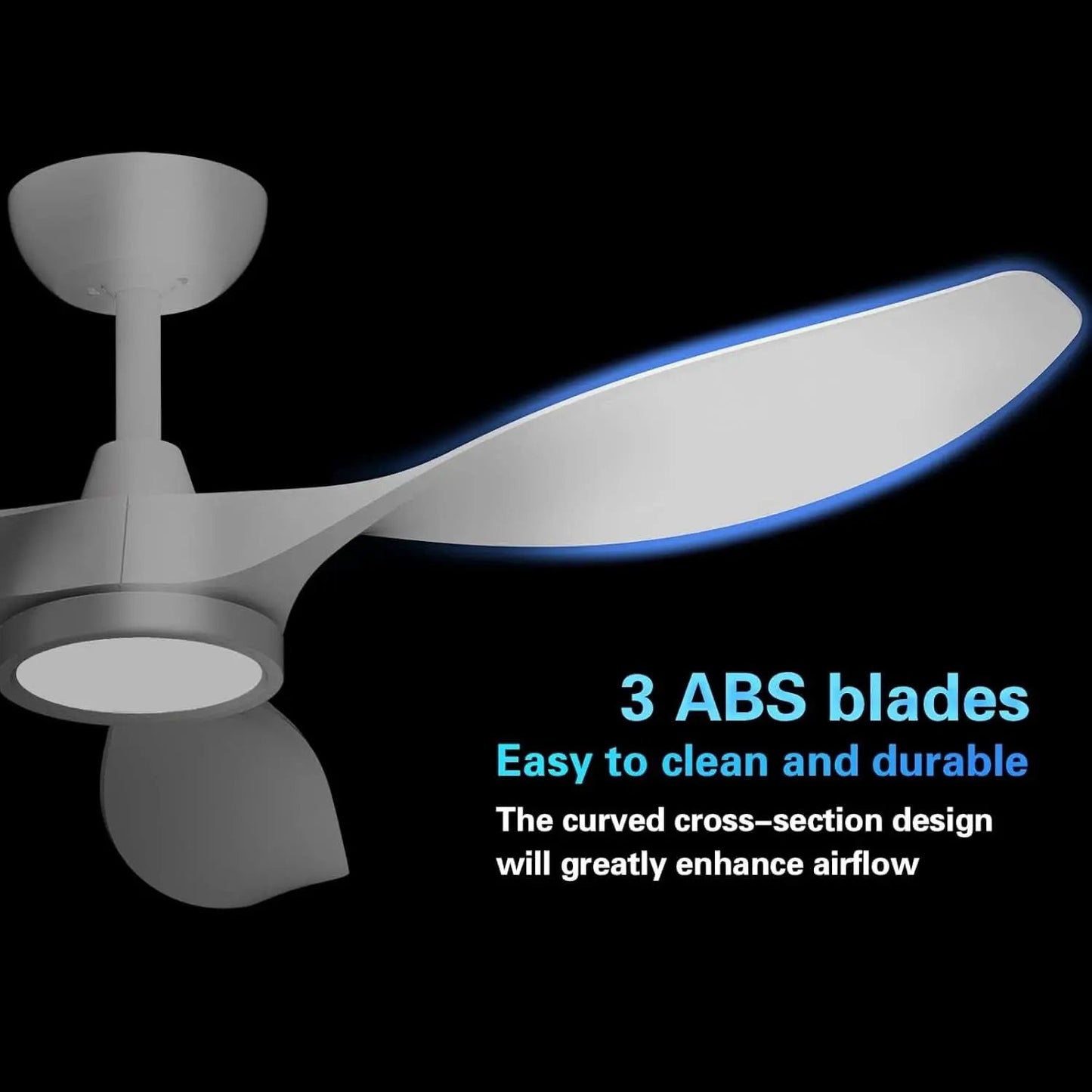 52 Inch White Energy Efficient Ceiling Fan With LED Light from PriceLows™