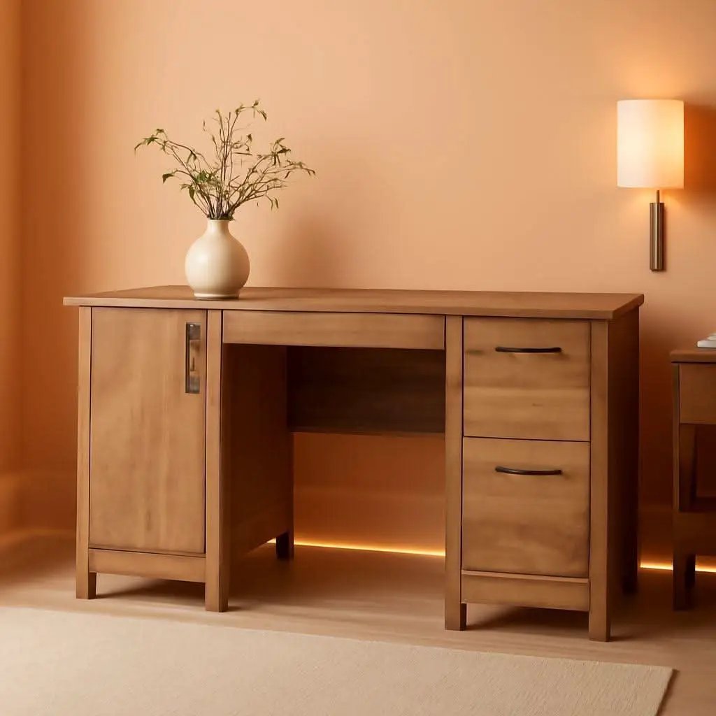 Sindoori Mango Computer Desk With Integrated Drawers from PriceLows™