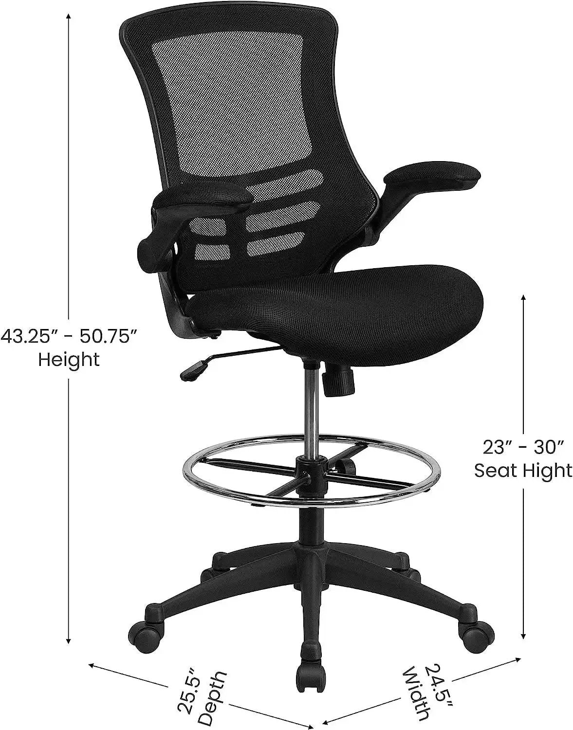 Kelista Mid Back Swivel Office Chair With Flip Up Armrests And Adjustable Height from PriceLows™