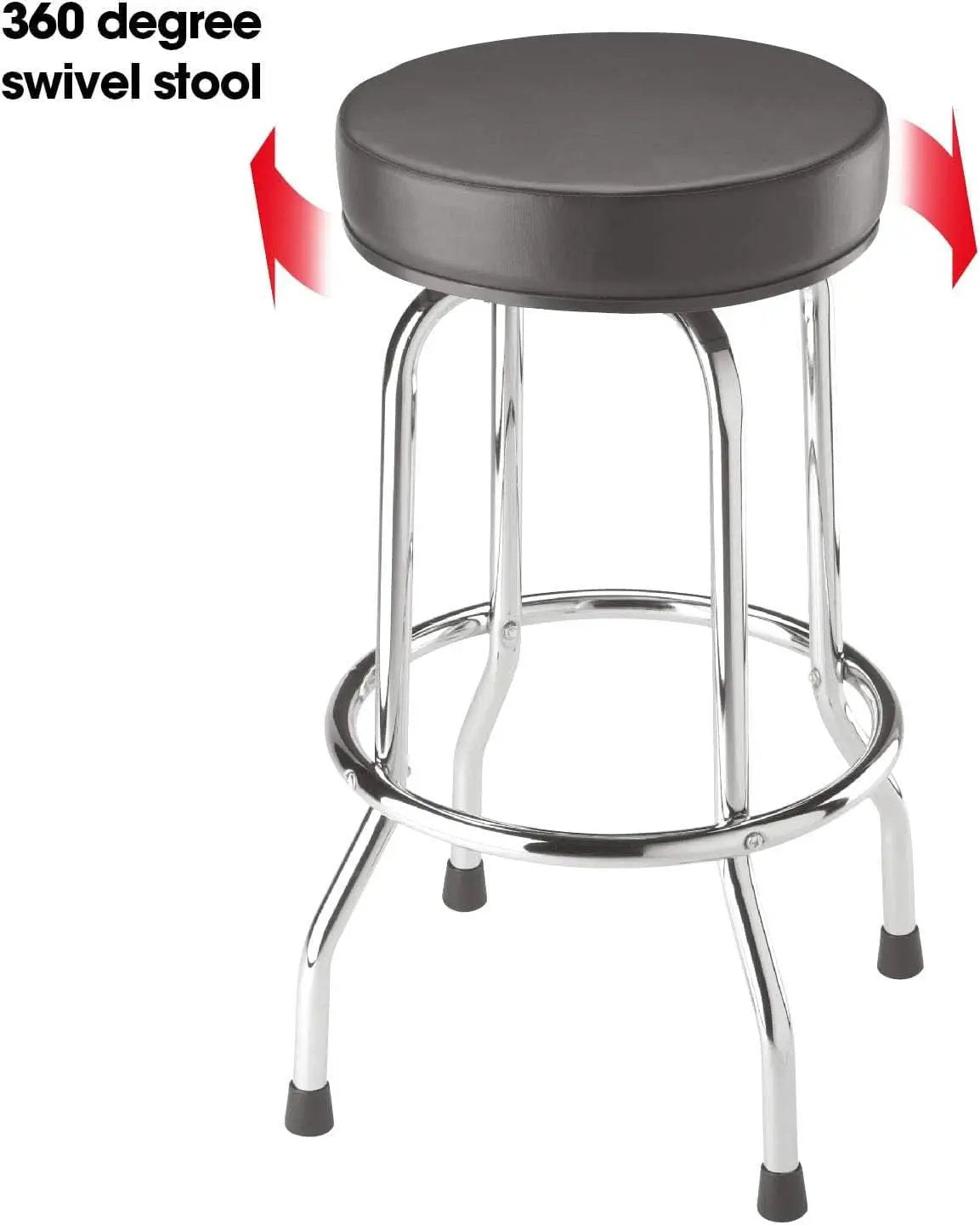 Swivel Bar Stool Padded Black For Garage And Home Use from PriceLows™