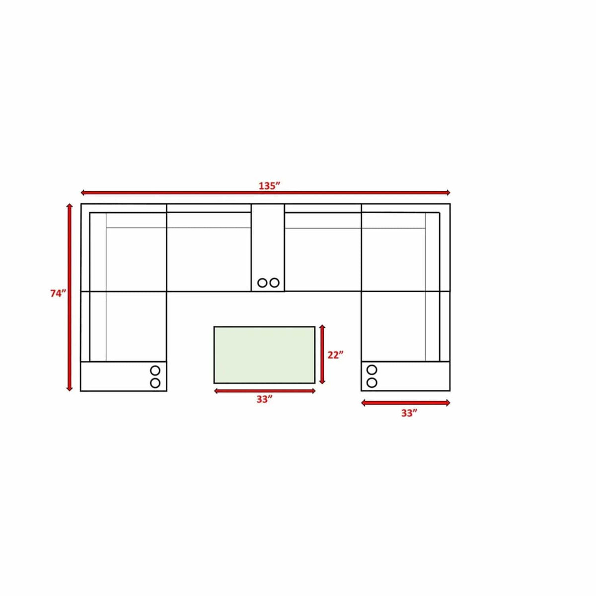 Wicker Outdoor Sectional With Weather Resistant Cushions And Table 2 Piece Outdoor | 2 Piece Outdoor Set | Wicker & Aluminum | Living Room