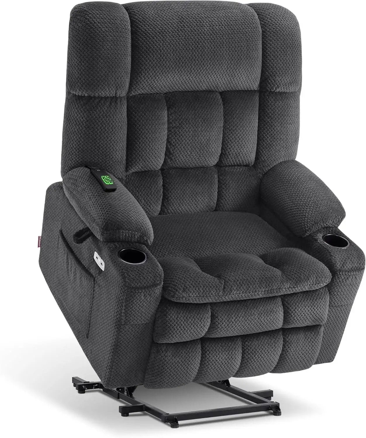 Dark Grey Wide Power Lift Recliner With Massage And USB from PriceLows™